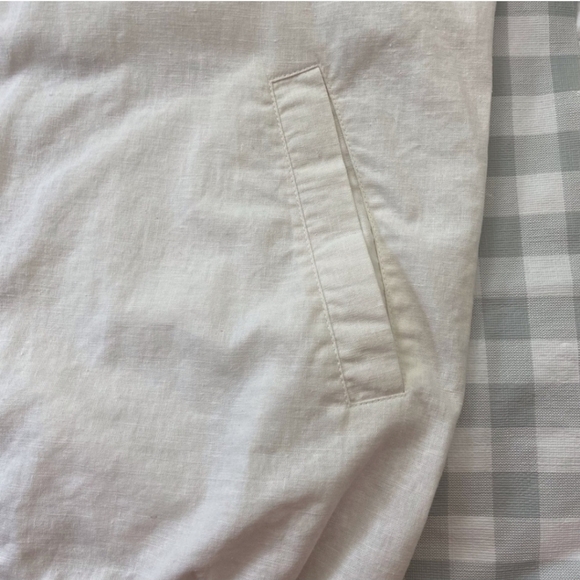 Southpole linen blend ecru white zip up jacket pockets lined black varsity 3XL - Picture 3 of 13